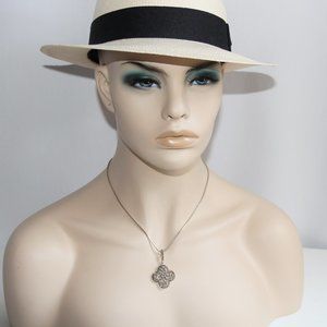 Sterling Silver Marcasite Pendant Chain Necklace